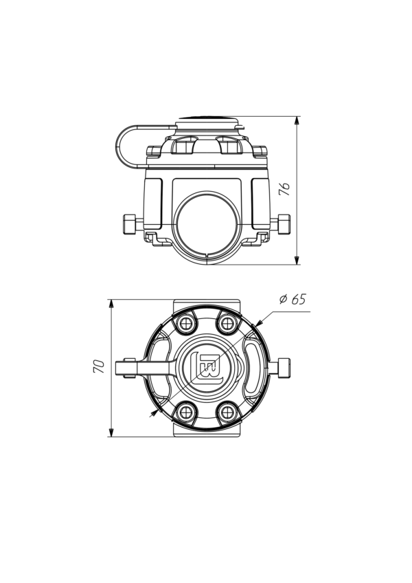 Embase Fast-clip tube rond Ø30/32