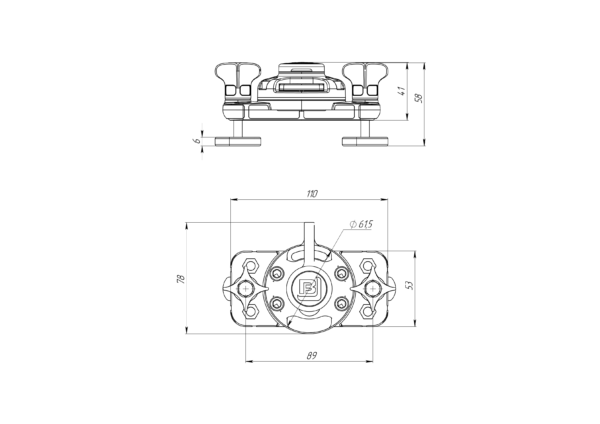 Support horizontal fast clip pour rail