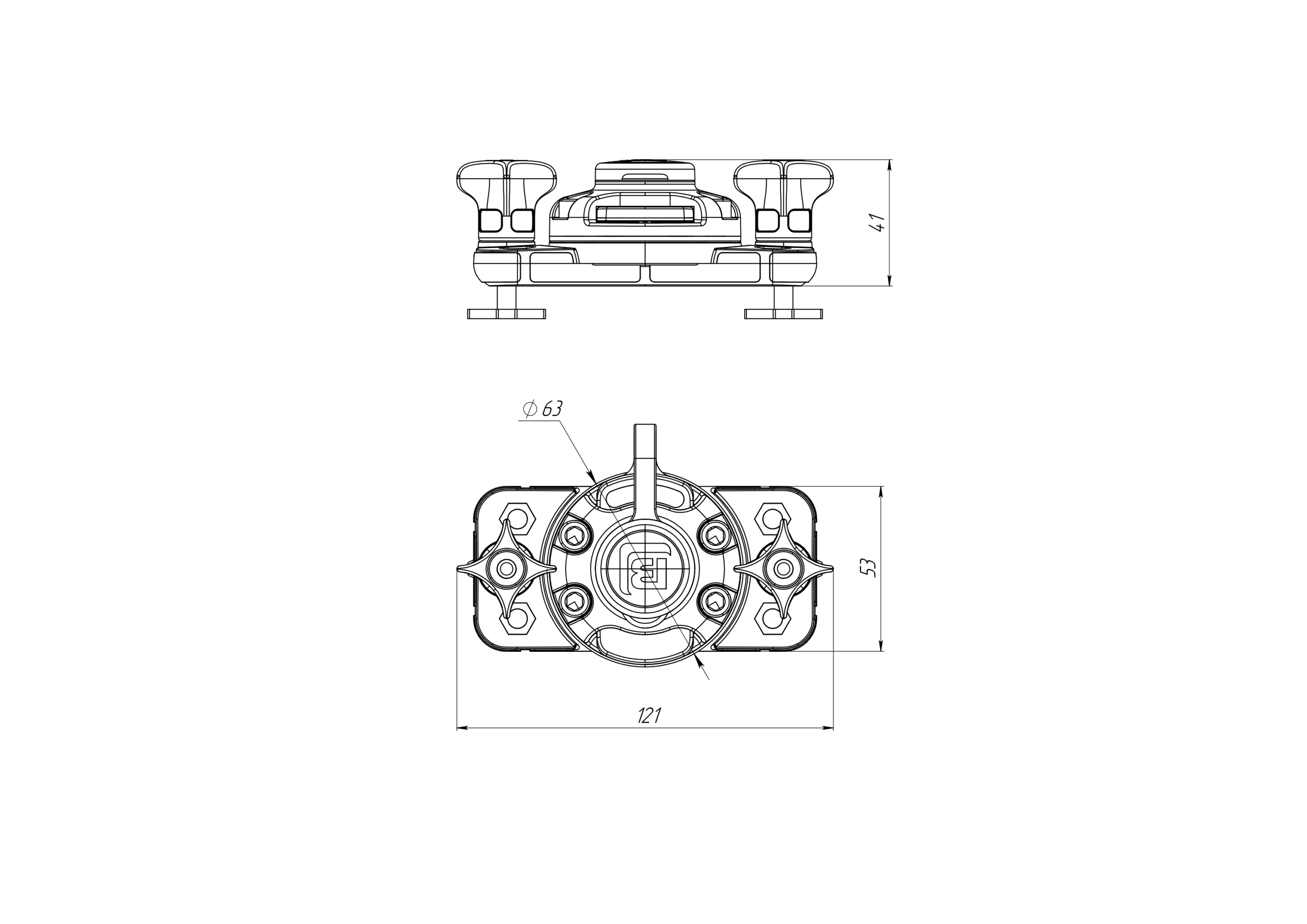 Ensemble échosondeur rectangle pour rail – Image 5