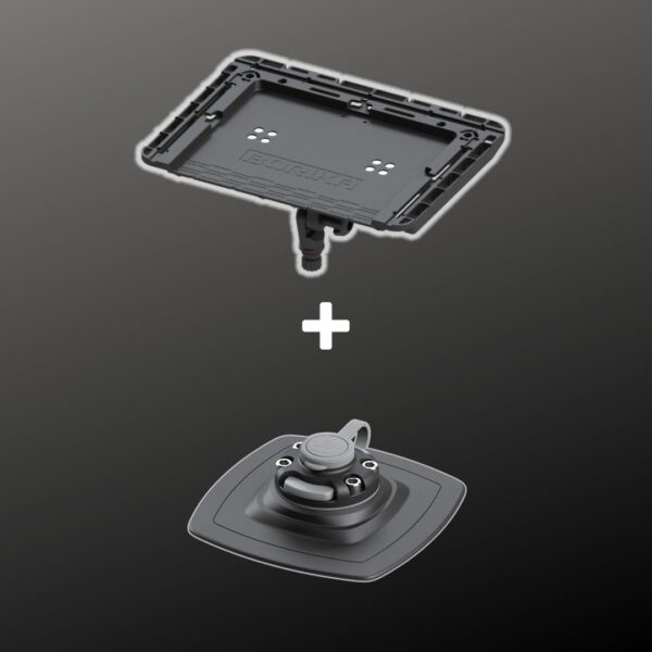 Ensemble Tablet à coller Fasten BORIKA noir magnétisée.