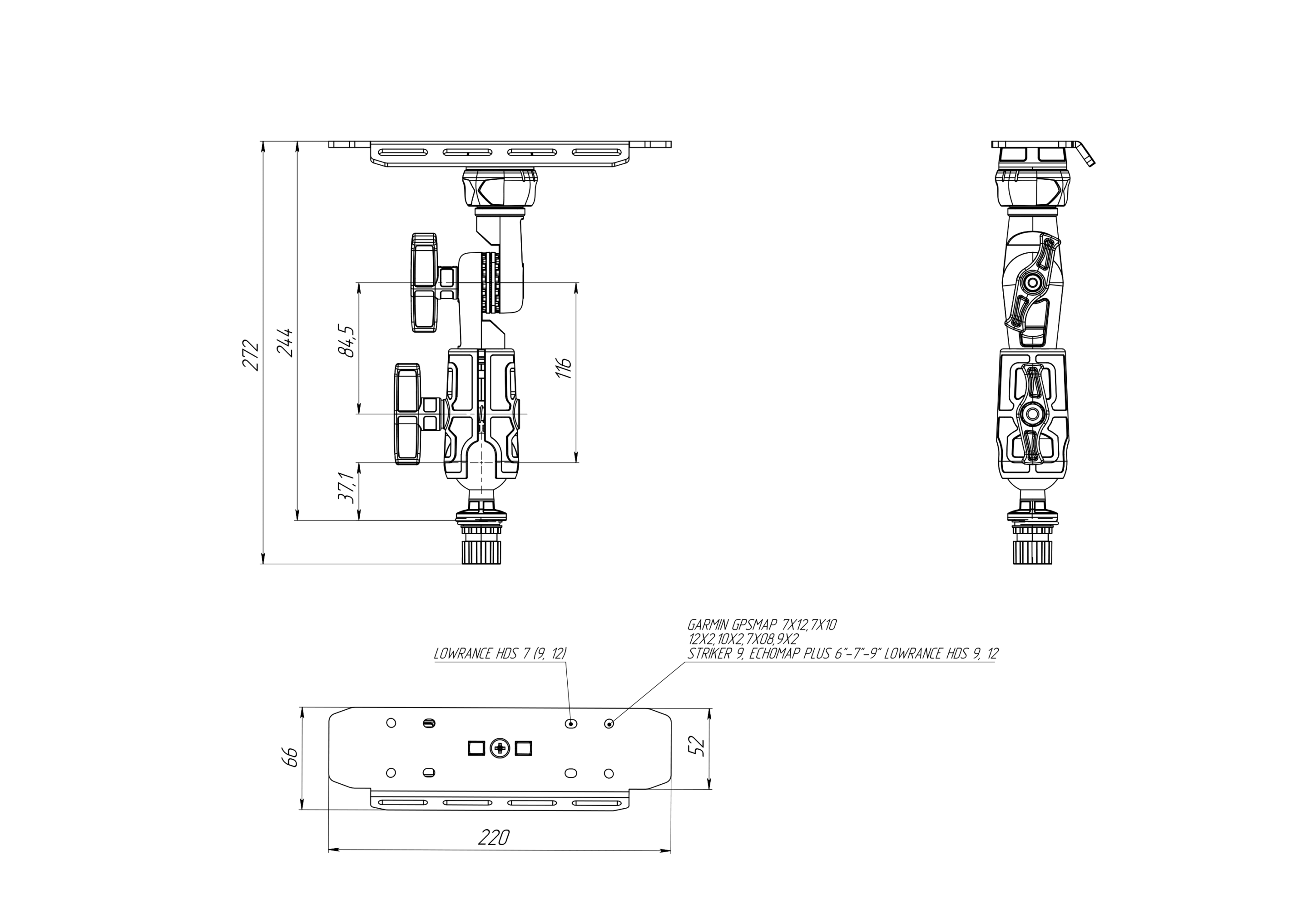 Support sondeur caractéristiques SRL220-3